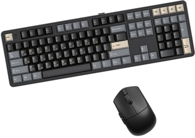 한성컴퓨터 유무선 기계식 키보드 마우스 세트, 일반형, 로얄블랙 + 블랙, GK798PRO 문라이트 도독 35g + M5 Nano