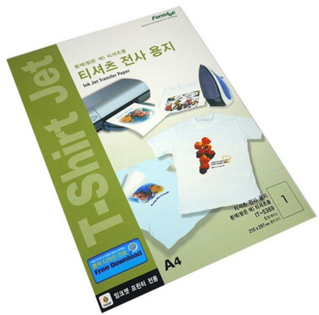 폼텍 전산 티셔츠 전사 용지 라벨지 210 x 297 mm IT-5369, For bright colors, 5개, 밝은색용