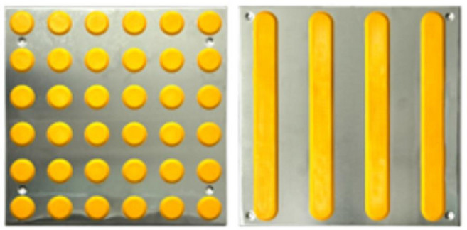스테인레스 피스고정형 점자블럭 시각장애인 유도타일 안전보행 편의시설 스텐 출입구, 단일사이즈