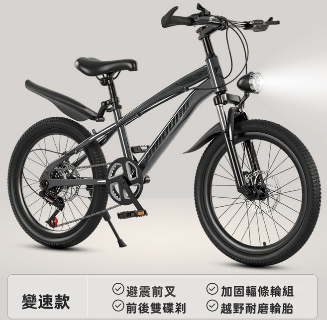 HYLSS 自行車青少年變速山地車山地自行車, 22寸 適合身高135-155cm, 灰色 輻條輪款（2890）
