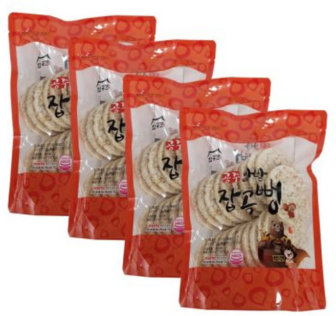 공주 알밤 잡곡뻥튀기 90g 4봉 아기간식 현미 쌀과자 100g으로변경, 4개