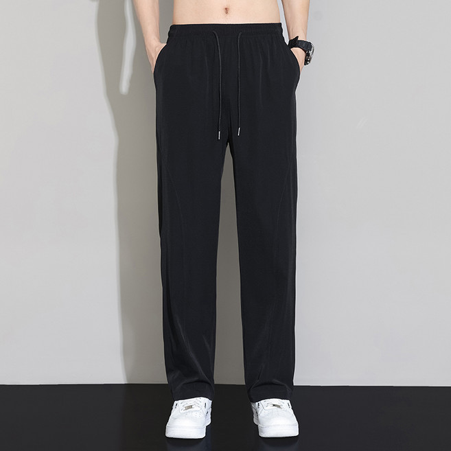 男士休閒褲 夏季薄款冰絲褲 垂感舒適