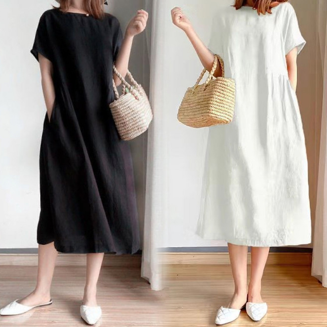 Asure 2장묶음 여자 여름 무지 빅 사이즈 원피스 여름원피스 데일리룩