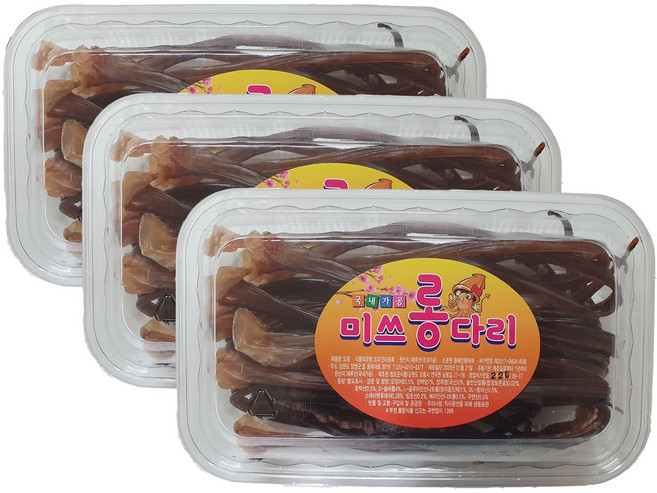 건어물파티 장족 미쓰 롱다리 오징어다리 문어다리, 3개, 180g
