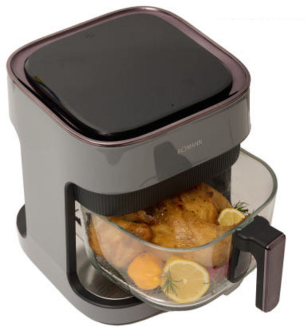 강력추천//에어프라이머 투명용기 독일 보만 유리 에어프라이어 4.5L, 1대