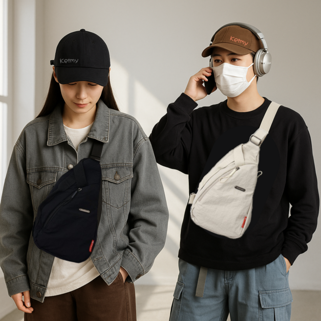 케이미 미니숄더 경량크로스 공용슬링백