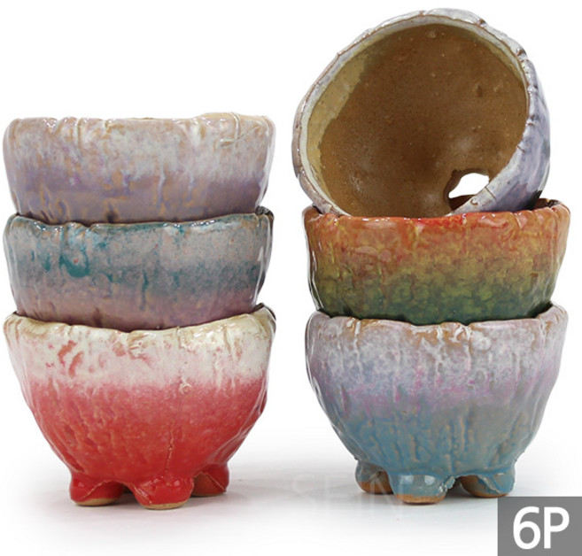 세인화분 그라데이션 투톤 미니 화분 6P, 6개, 투톤 미니화분