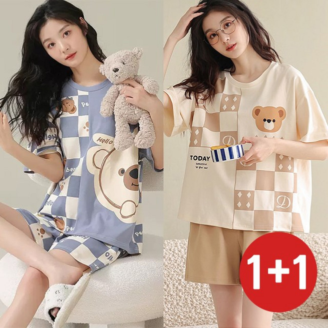 JLOG 2세트 반팔 반바지 홈웨어 상하세트 2종