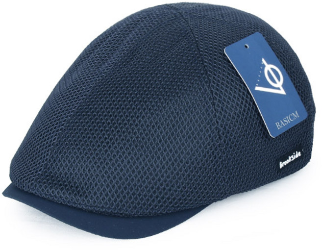 베이직엠 여름 남성모자 헌팅캡 전면메쉬 사이드 블랙고무패치