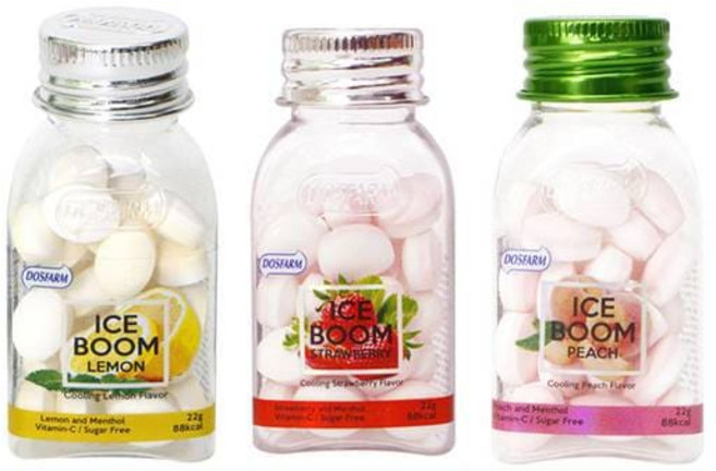 스위트맨 아이스붐 후르츠캔디 12개 목캔디 제로슈거 캔디, 아이스붐 캔디22g 딸기향 6개+복숭아향6개