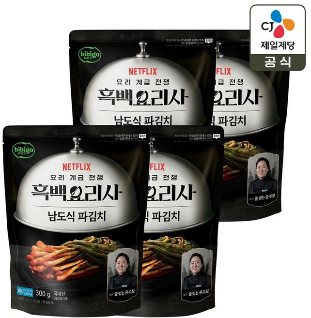 CJx흑백요리사 비비고 파김치 300g x4개