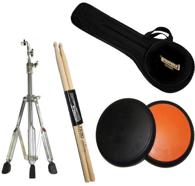 루딕 드럼패드 연습패드 세트 풀세트 원형가방 국산 패드 스탠드 + 스틱 1조 증정, 1개, 오렌지세트