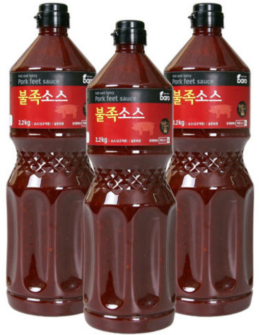 바로 불족 소스 2.2kg 매콤 매운 족발 양념장 불족발 불향 불맛 볶음 양념 업소용 대용량, 3개