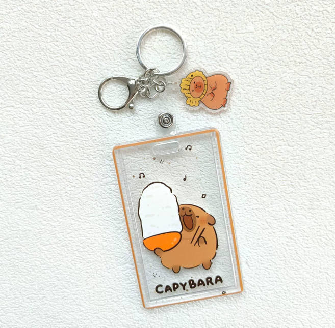 카피바라 교통카드 케이스 키링 카드홀더 지갑 열쇠고리