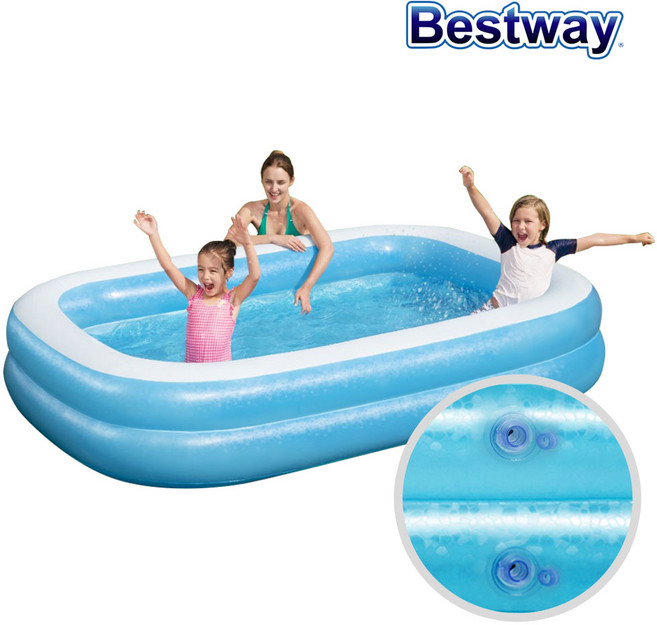 베스트웨이 고급사각 물놀이 에어 풀장 BW 54005, 블루, 1개