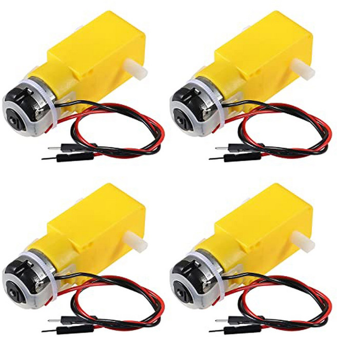 4 개 TT 모터 DC 기어 박스 모터 DIY 스마트 자동차 로봇 용 듀얼 샤프트 200RPM DC 3 6V 기어 모터, 4pcs with cable