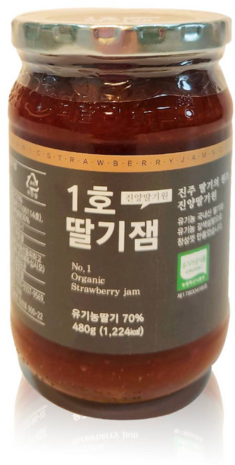 친환경 마음밭 국내산 유기농 가공식품 딸기잼, 1개, 480g