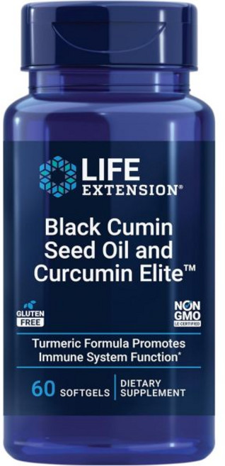 Life Extension Black Cumin Seed Oil and Curcumin Elite Black Cumin Turmeric Extract Health Supp, Life Extension Black Cumin See, 1개, 60정