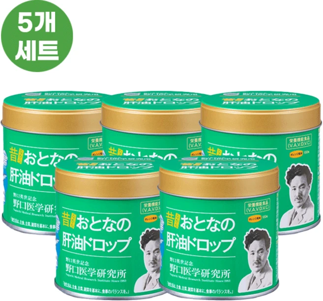 일본 노구치의학 어른의 간유 드롭, 100정, 5개 - 쿠팡