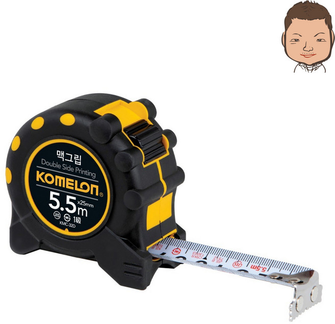 코메론 맥그립 양면 눈금 줄자 5.5m x 25mm KMC-32D, 1개