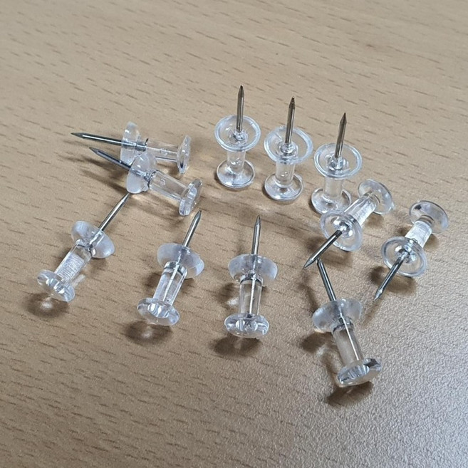 문서고정 게시판 투명압정 메모압정 50p 케이스포함, 1개, 1매입