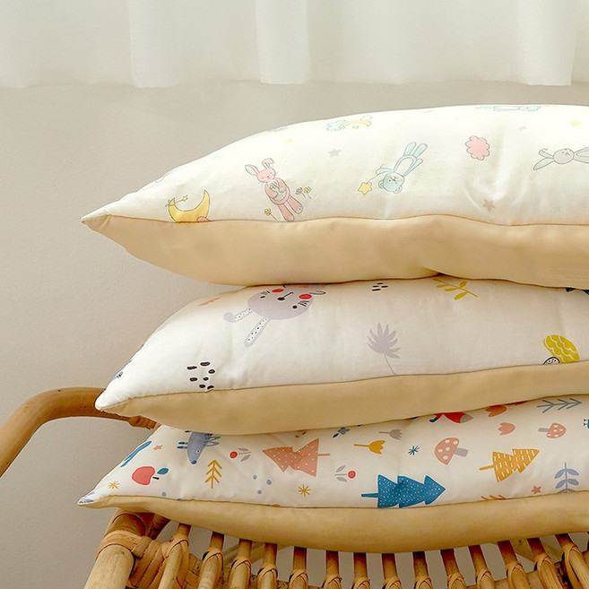 보들보들 먼지없는 모달 100% 밀크 유아 베개커버 25X45, 밀크모달_동물친구들