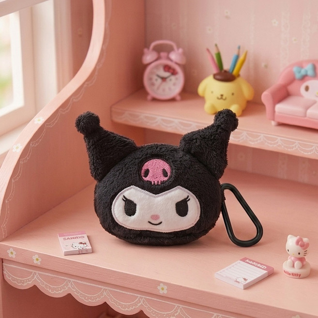 산리오 작고 귀여운 미니 동전 이어폰 소품파우치 카라비너고리