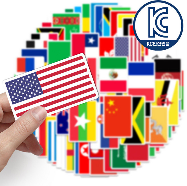 플레이그루 세계 국기 세계나라 국가 스티커 105장, 1세트, 혼합색상