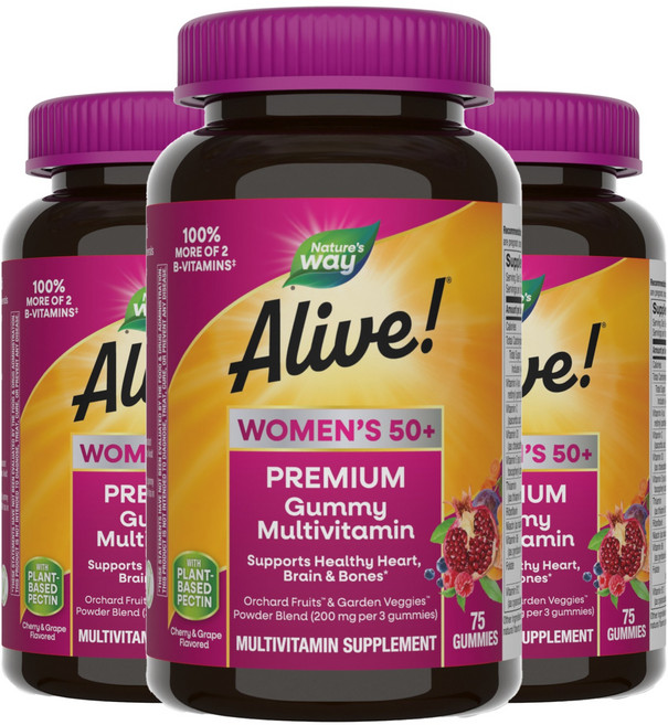 네이쳐스웨이 얼라이브! 우먼스 50+ 멀티비타민 구미, 75정, 3개