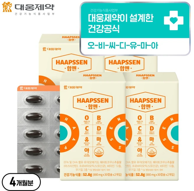 [국내최초 7 IN 1 건기식] 대웅제약 합쎈 오-비-씨-디-유-마-아, 4개, 60정 - 쿠팡