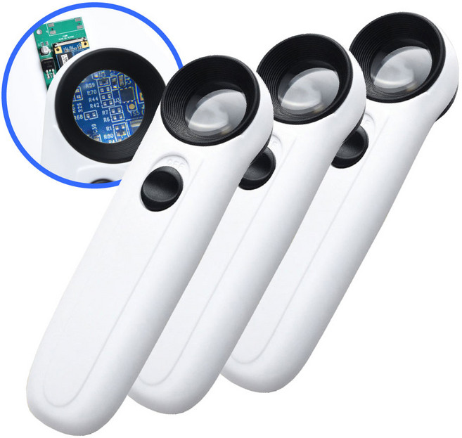 유저핏 초강력 40배율 LED 휴대용 돋보기, 3개