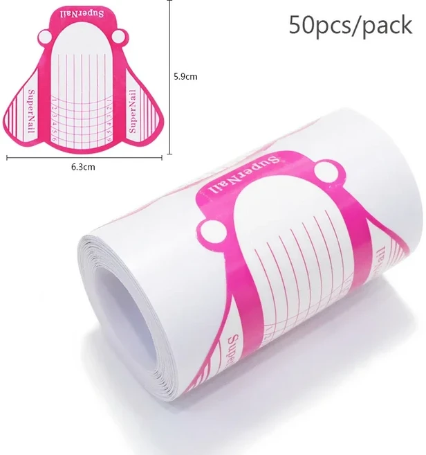 50/100pcs 네일 폼 확장 팁 UV 젤 가이드 스티커 프렌치 액세서리 매니큐어 도구 용 모두
