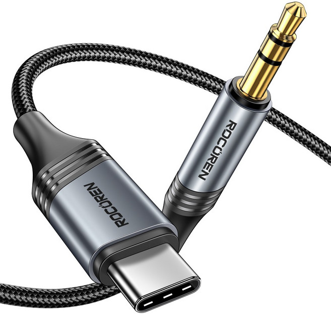 Rocoren 오디오 C타입 to AUX 케이블 차량용 옥스선 usb c타입 to 3.5 이어폰 싱글 젠더 C타입 AUX 차량용 3.5mm 케이블 1m 2m 3m, 3000mm