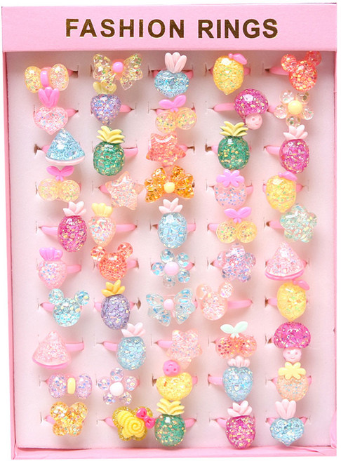 와우키즈 펄반짝이 반지 50종 세트