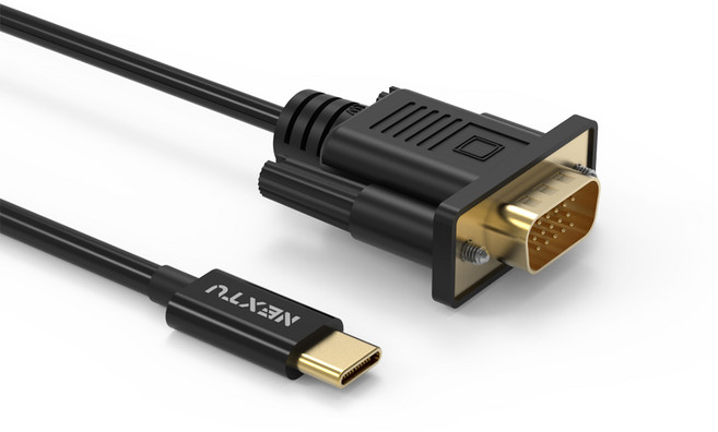 USB C to RGB 디스플레이 케이블 1.8M 모니터 VGA PC 노트북 듀얼 설정, 1개