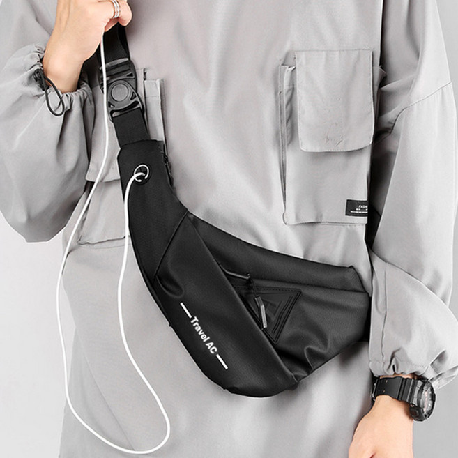 슬림핏 도난방지가방 USB충전 해외여행 유럽여행 방수 크로스백 바디 슬링백