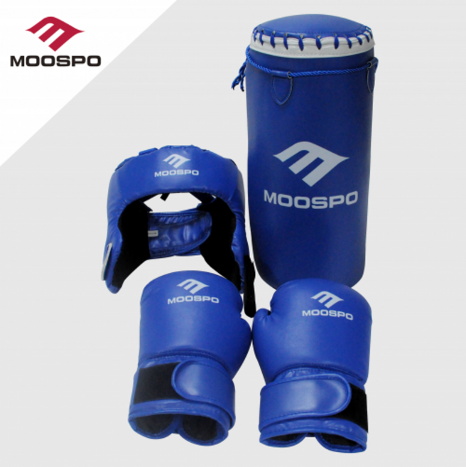 [무스포] 복싱플레이세트 H-46A ( 샌드백+글러브+헤드기어 ), 1세트, 청색