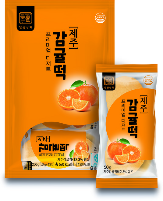 달광상회 프리미엄 제주 감귤 찹쌀떡 24개입 상큼한 국내산 찹쌀 간식, 6세트, 50g