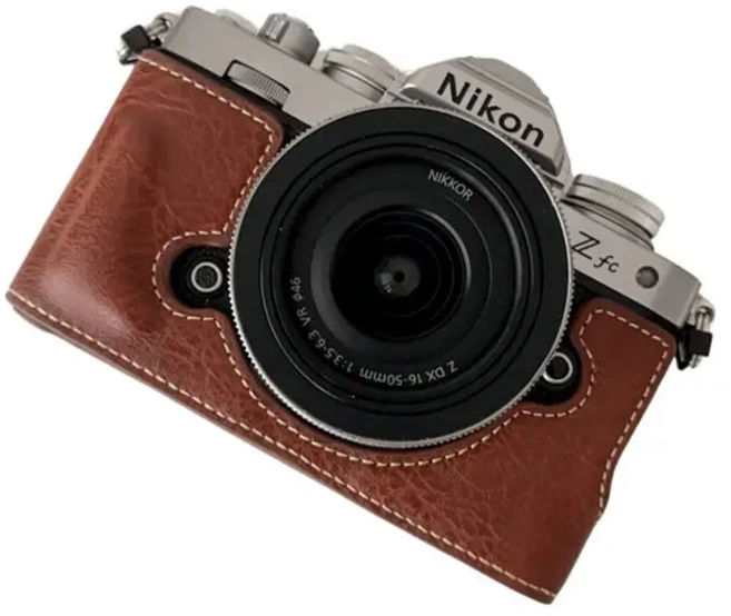 니콘 Zfc ZFC 배터리 개방형 하단 보호 커버용 카메라 하프 인조 가죽 케이스, 01 ZFC Coffe