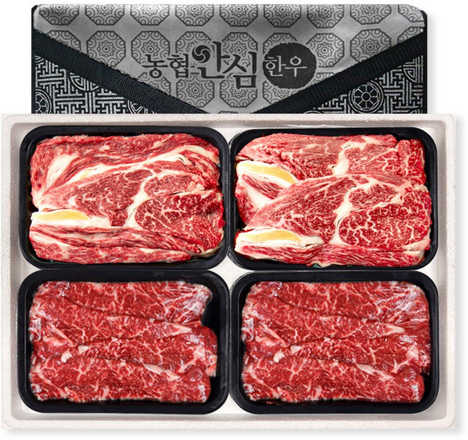[농협] 1++등급 프리미엄 한우선물세트, 등심+채끝, 1세트, 1.6kg