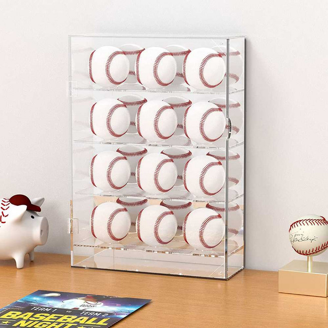 야구공 진열장 거실 12칸 전시 컬렉션 투명 거치 박스, 1개, 1개 * 1개