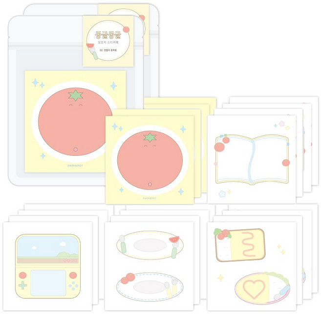 대시앤도트 동글동글 데코 모조지 스티커팩, 02 멋쟁이 토마토, 2개