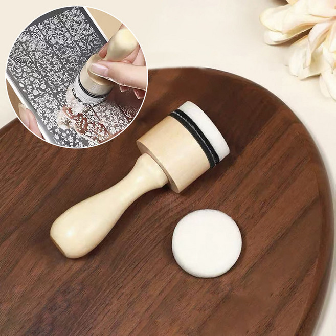 엔리안 투명 와이드 꾹꾹이 스탬프 세트 프렌치네일, 1세트, 본체+리필2