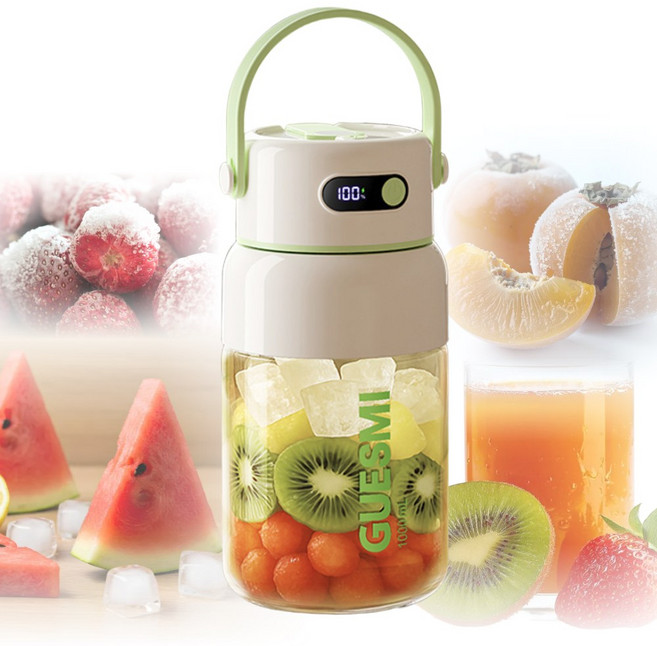 게스미 휴대용 믹서기 무선 충전식 텀블러형 얼음 분쇄, 옵션3(700+1000ml), 옵션3(700+1000ml)