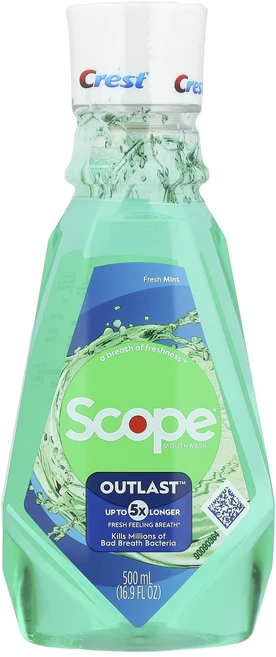 건강챙기세요 Crest Scope® Outlast™ 구강 청결제 프레시 민트 500ml(16.9fl oz) 백살까지오래오래, CrestScopeOutlast구강청결제프레시민트500, 1개, 500ml - 쿠팡