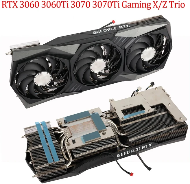 MSI RTX3060 3060Ti 3070 3070Ti 3080 3080Ti 3090 3090Ti 게이밍 X 트리오 교체용 그래픽 카드 쿨링 히트, 01 RTX 3060 3060Ti 3070, 01 검정색, 01 RGB 없음
