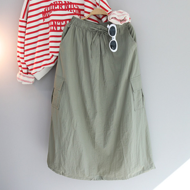 달콩 여성 에이드바스락카고롱스커트 빅사이즈 밴딩