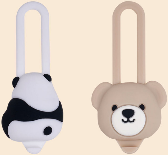 베일리 강아지 불빛 팬던트 야간산책 충전식 LED블링커, 해피테디+해피판다, 1개