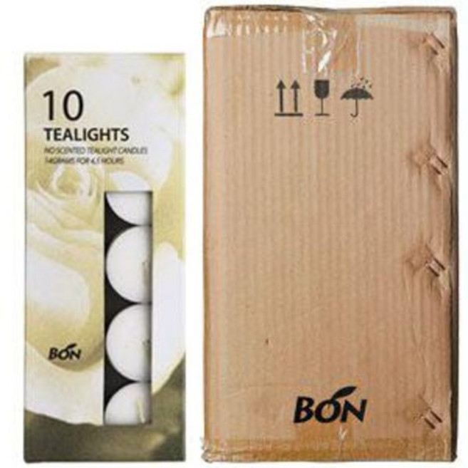 티라이트 무향 50x10개 BON Candle 4.5시간연소 하양(흰색) 양초, 14g, 500개
