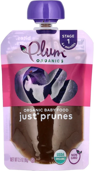 Plum Organics 유기농 이유식 생후 4개월 이상 Just prunes 99g(3.5oz) Organics (플럼 오가닉스), Plum Organics, 유기농 이유식, 생후 4개월 - 쿠팡